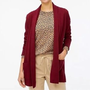 J. Crew Chelsea Sweater Blazer Burgandy Size Petite Large
